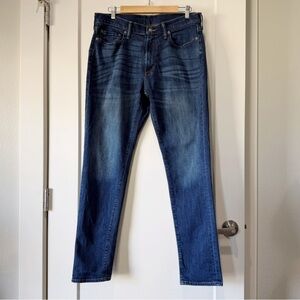 Abercrombie & Fitch men’s dark wash athletic skinny stretch jeans size 33/32